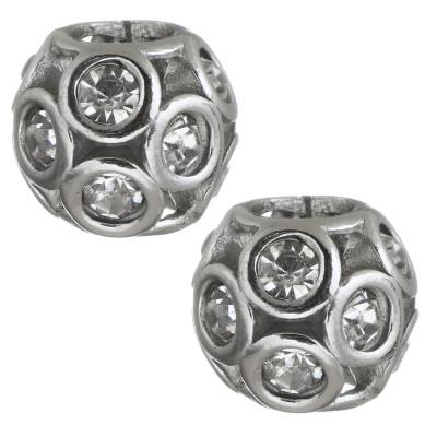 Bead with rhinestones offer of three surgical steel variants