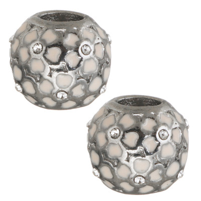 Korálek s kytičkami z chirurgické oceli tři barevné varianty