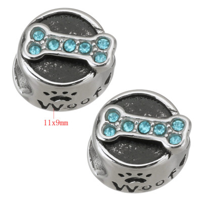 Bead bowl with dice and Woof sign made of surgical steel