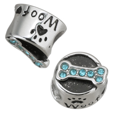 Bead bowl with dice and Woof sign made of surgical steel