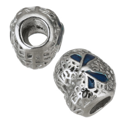 Heart with red bow from surgical steel