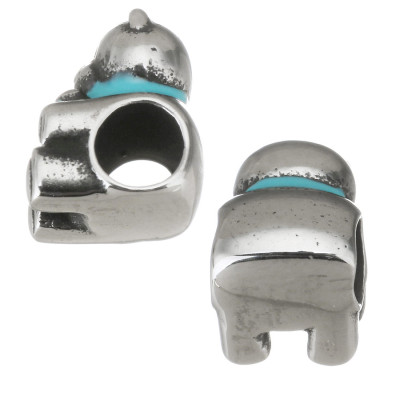 Bead plush teddy bear with color surgical steel bow