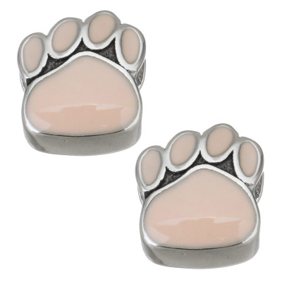 Bead paw with turquoise enamel surgical steel