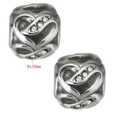 Bead with Crystal surgical steel chatons