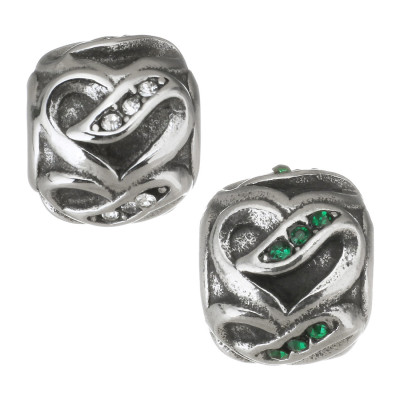 Bead with Crystal surgical steel chatons