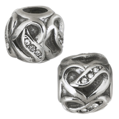 Bead with Crystal surgical steel chatons