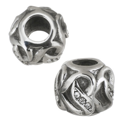 Korálek se šatony barvy Crystal nebo Emerald chirurgická ocel