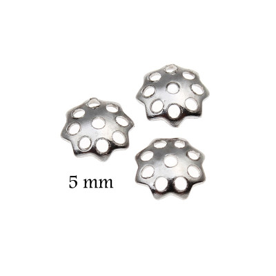 Bead cap, 100pcs, surgical steel