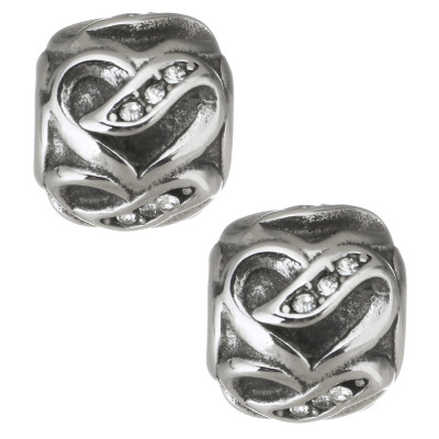 Bead with Crystal surgical steel chatons