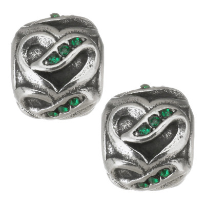 Bead with Crystal surgical steel chatons