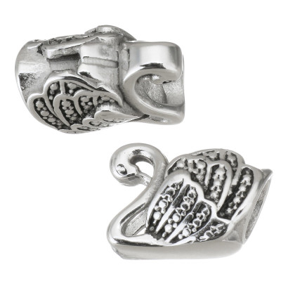 Bead with large thread swan surgical steel