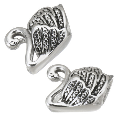 Bead with large thread swan surgical steel