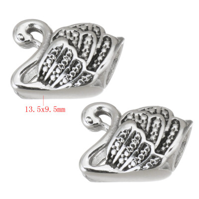 Bead with large thread swan surgical steel