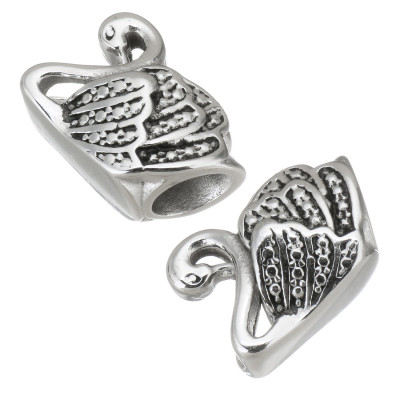 Bead with large thread swan surgical steel