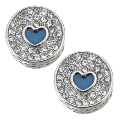 Bead with enamel heart made of surgical steel