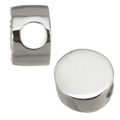 Bead with enamel heart made of surgical steel