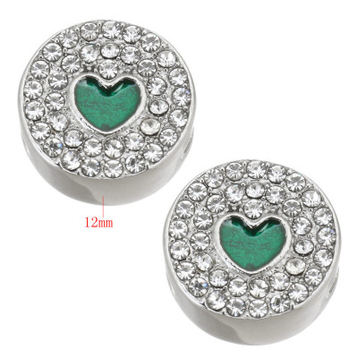 Bead with enamel heart made of surgical steel