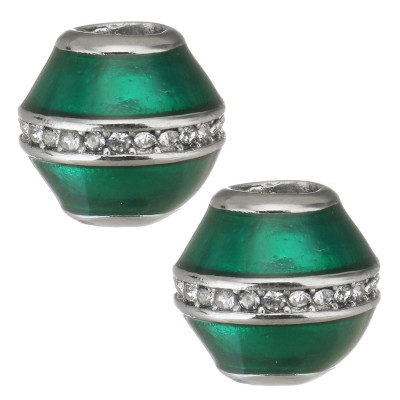 Korálek s páskem šatonů Crystal uprostřed chirurgická ocel