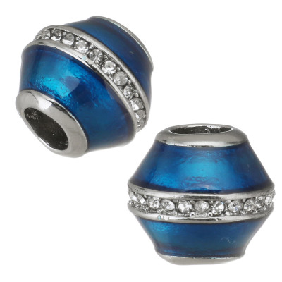 Korálek s páskem šatonů Crystal uprostřed chirurgická ocel