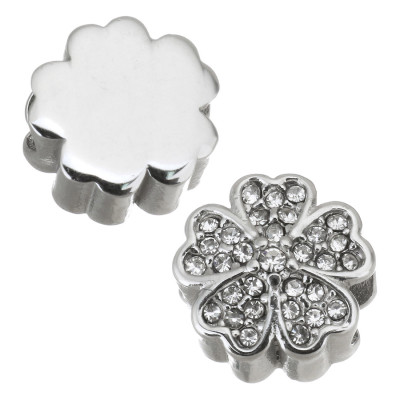 Korálek kytička s barevnými šatony z chirurgické oceli