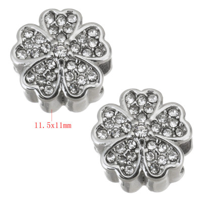 Korálek kytička s barevnými šatony z chirurgické oceli