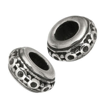 Bead intermediate ring with surgical steel ornament