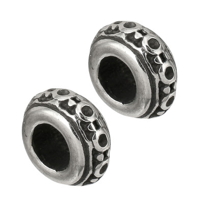 Bead intermediate ring with surgical steel ornament