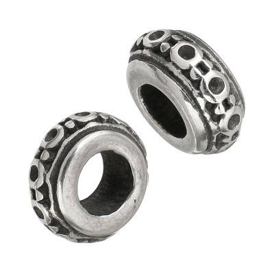 Bead intermediate ring with surgical steel ornament