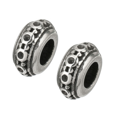 Bead intermediate ring with surgical steel ornament