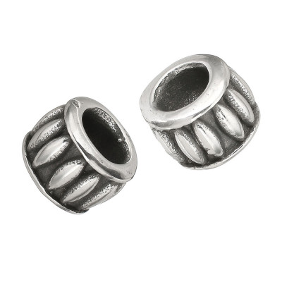 Surgical steel serrated bead