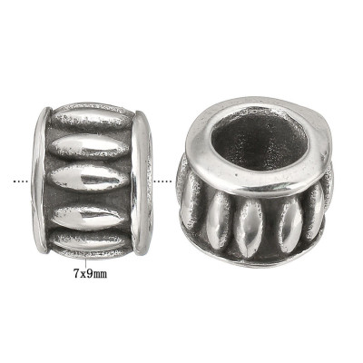 Surgical steel serrated bead