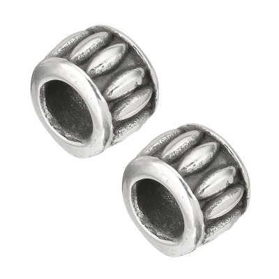 Surgical steel serrated bead