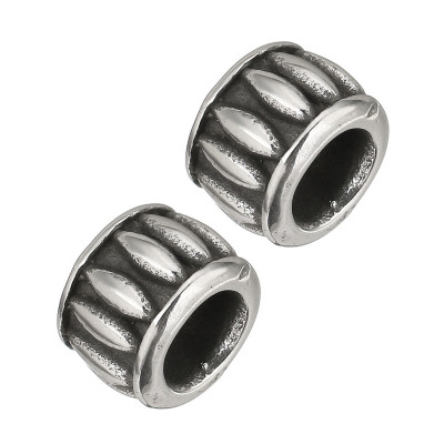 Surgical steel serrated bead