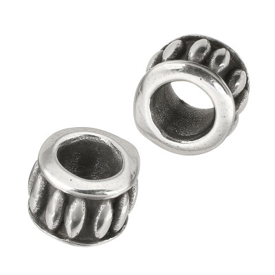 Surgical steel serrated bead