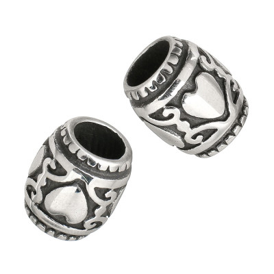 Bead with surgical steel hearts