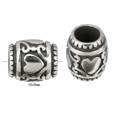 Bead with surgical steel hearts