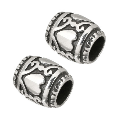 Bead with surgical steel hearts