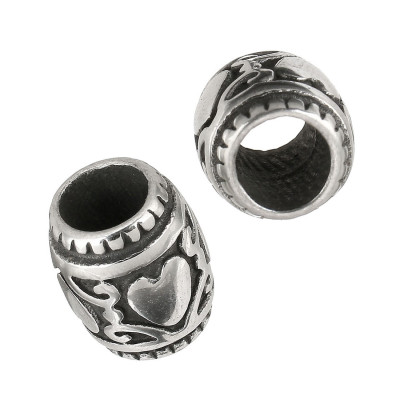 Bead with surgical steel hearts