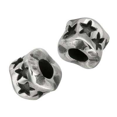 Bead decorated with stars made of surgical steel