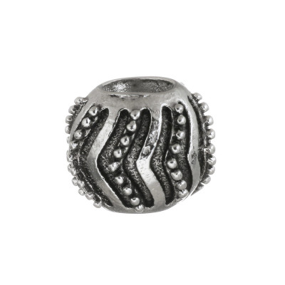 Large bead decorated with surgical steel wavy line