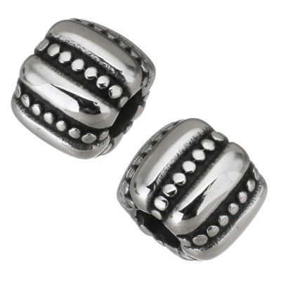 Large bead decorated with surgical steel strips
