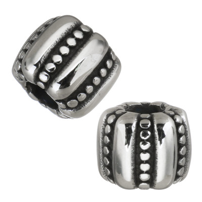 Large bead decorated with surgical steel strips