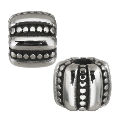 Large bead decorated with surgical steel strips