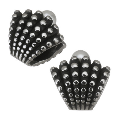 Bead seashell with pearl surgical steel