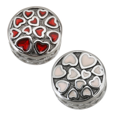 Bead with hearts surgical steel