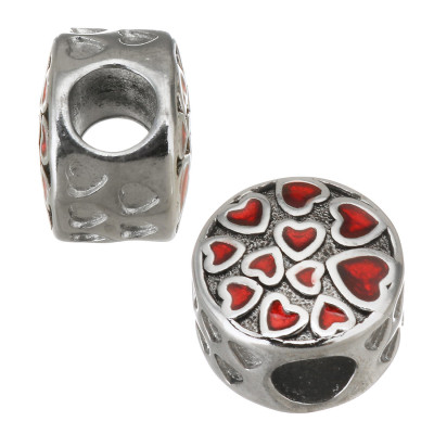 Bead with hearts surgical steel