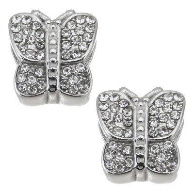 Bead bow tie in two color combinations of surgical steel