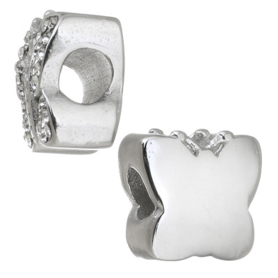 Bead bow tie in two color combinations of surgical steel