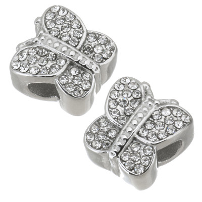 Bead bow tie in two color combinations of surgical steel