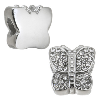 Bead bow tie in two color combinations of surgical steel